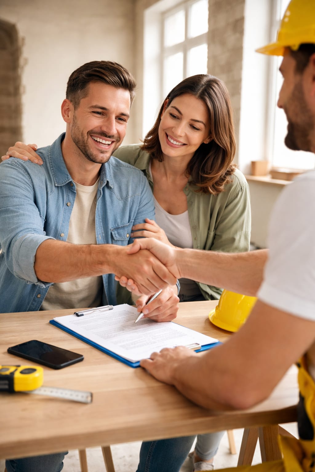 Cliente aprovando orçamento e validando o serviço